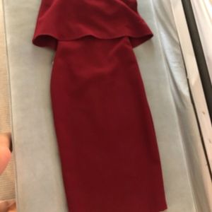 LIKELY STRAPLESS DRESS In BURGUNDY/ZINFANDEL